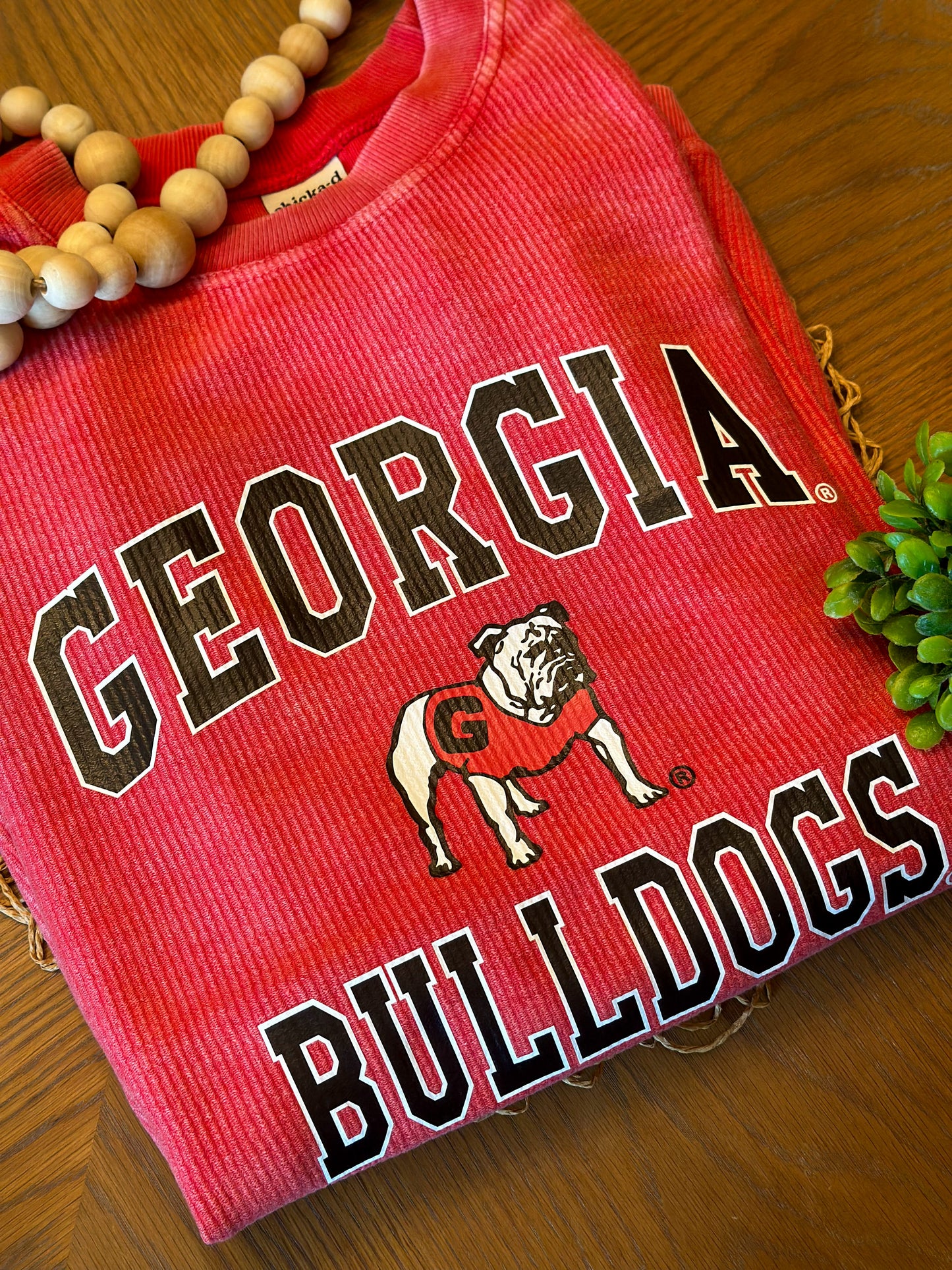Georgia Bulldogs Corded Crewneck