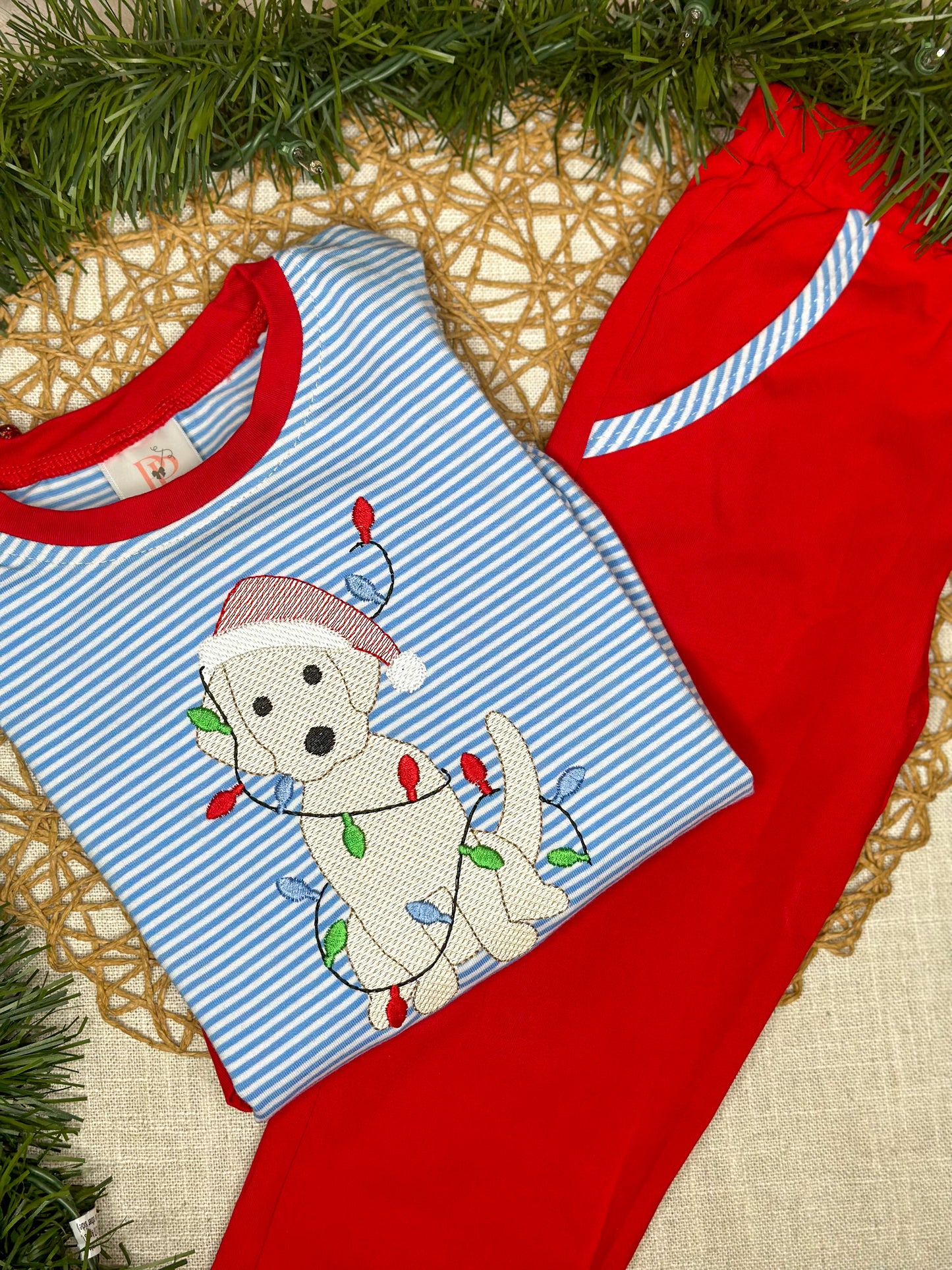 Christmas Puppy Pants Set