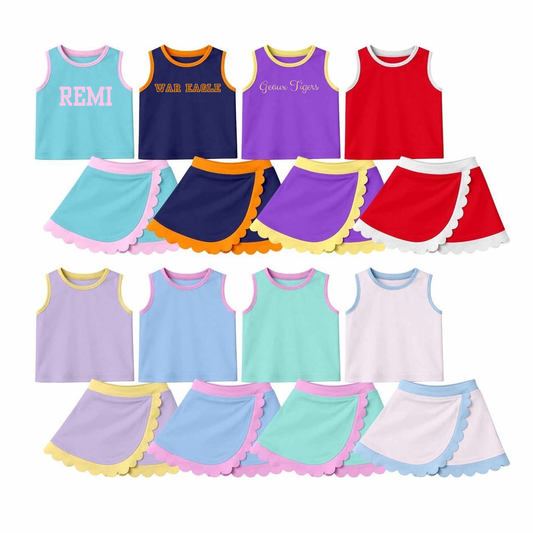 Scalloped Athletic Skort Set