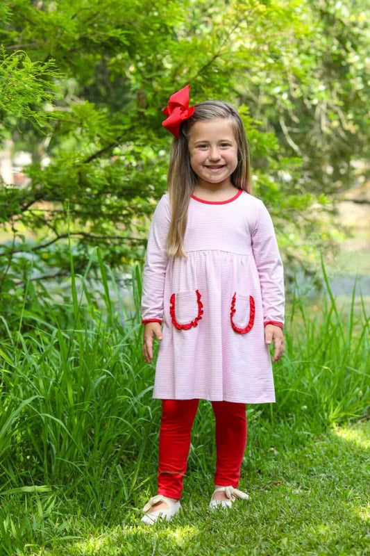 Pink Striped Pants Set